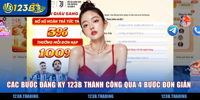 Các bước đăng ký 123B thành công qua 4 bước đơn giản